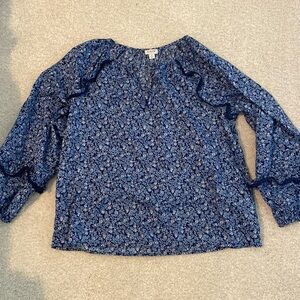 J. Crew navy floral print blouse, S